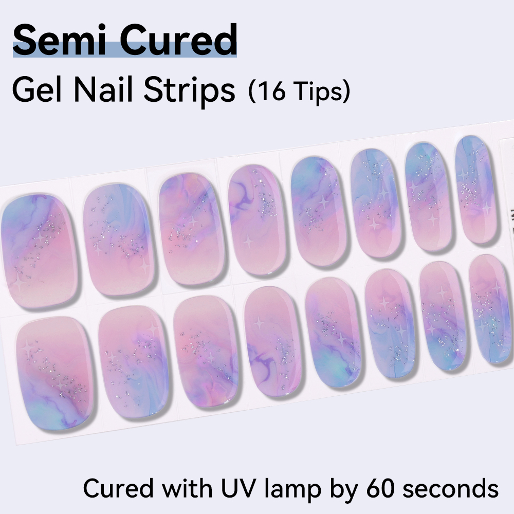 Semi-Cured Gel Nail Strips 16  - đánh giá và giá Full Cover Adhesive